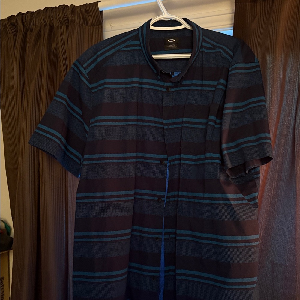 Oakley Blue and Black button down shirt